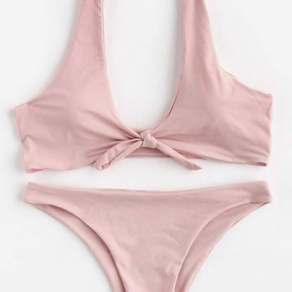 Blush two-piece bathing suit
